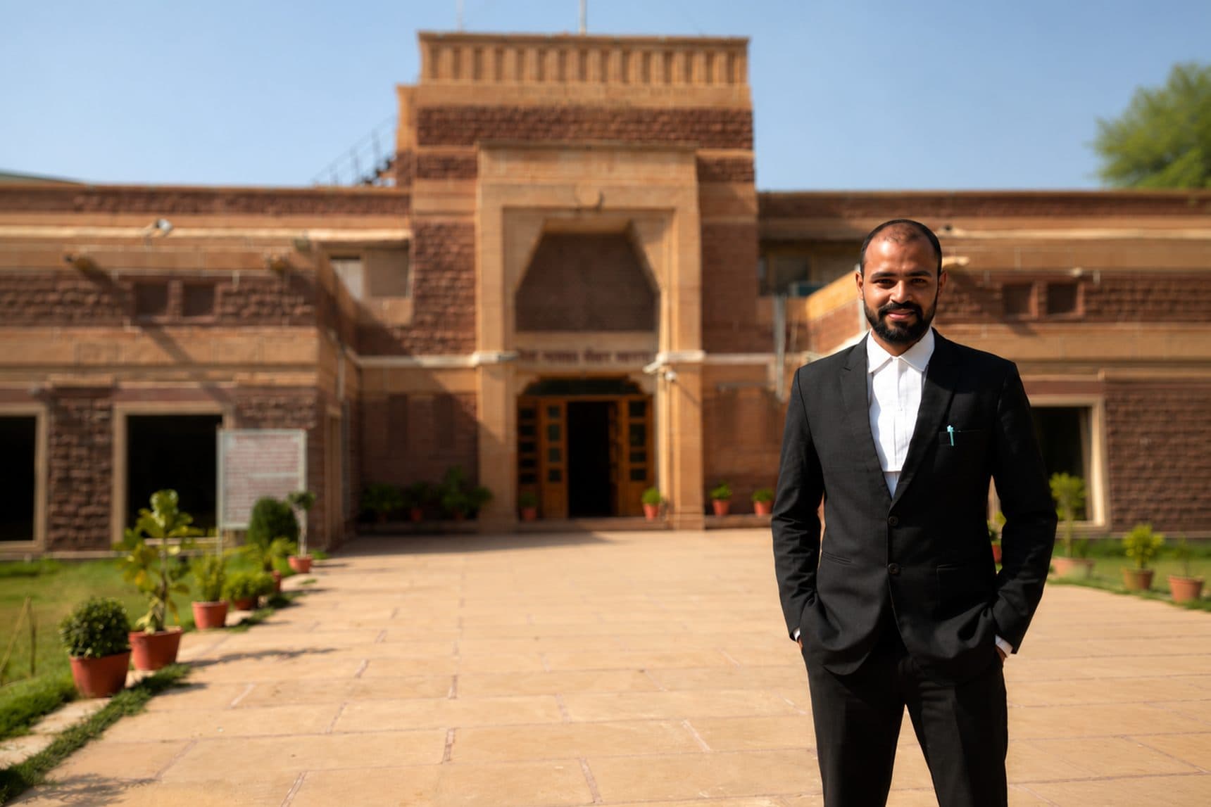 Rajender Prajapat, Advocate, outside a court building at Jodhpur